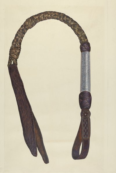 Látigo de cuero crudo de Cecil Smith