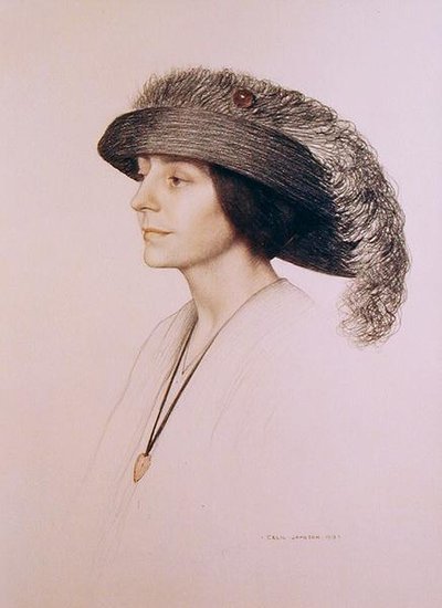 Joven con sombrero de plumas de Cecil Stuart Jameson