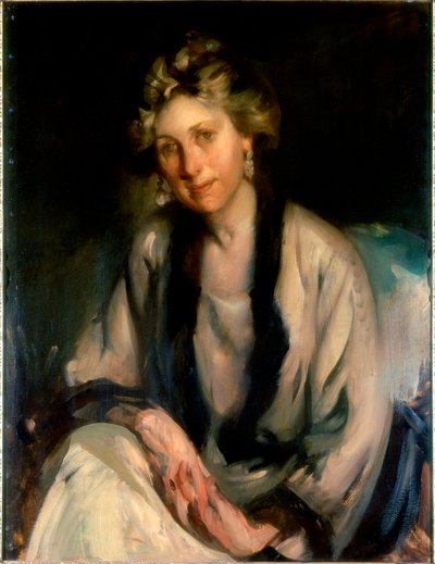 Retrato de una dama (óleo sobre lienzo) de Cecil William Rae
