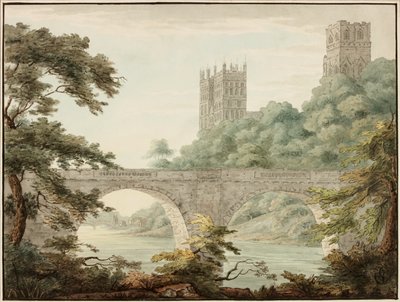 Catedral de Durham, hacia 1800-1810 (Acuarela y tinta) de Cecilia Priscilla Cooke