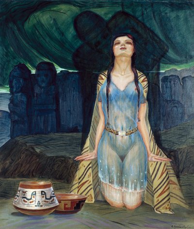 El beso del ídolo, siglo XX (pintura) de Cecilio Guzmán de Rojas