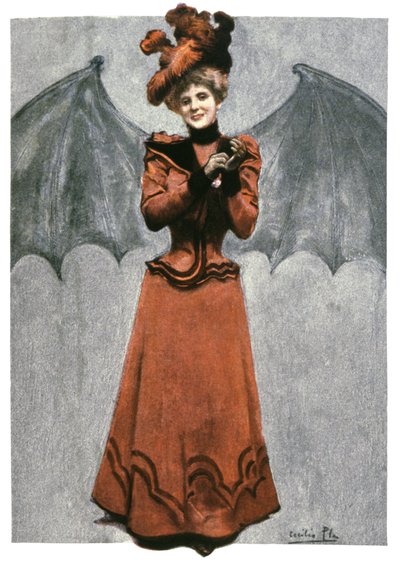 Mujer disfrazada de diablo, hacia 1900 (ilustración) de Cecilio Pla Gallardo