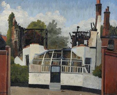 Escuela devastada, Dedham de Cedric Morris