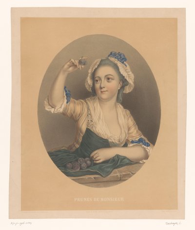 Mujer joven con ciruelas pasas
Prunes de Monsieur (título en el objeto) de Celestin Deshayes