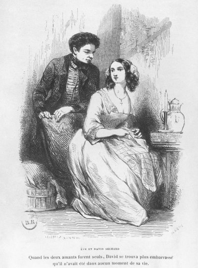 Eva y David Sechard, ilustración de 