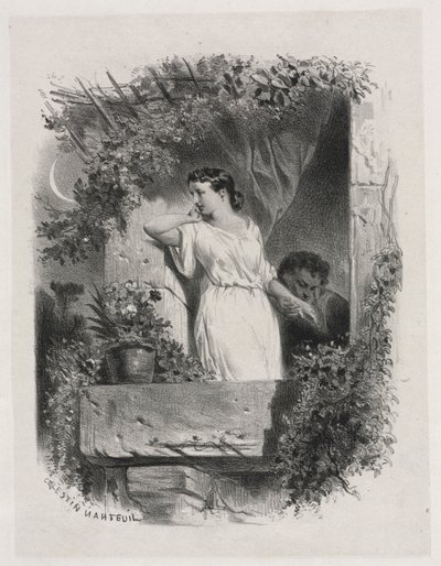 En el Balcón de Celestin Francois Nanteuil