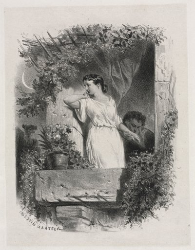 En el balcón, 1842 de Celestin Francois Nanteuil
