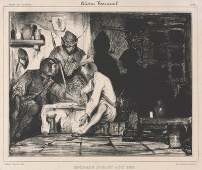 Soldados jugando a los dados, 1900s de Celestin Francois Nanteuil