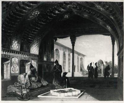 El Salón de los Espejos en el Palacio del Sardar de Ereván, por Celestin Francois Nanteuil (1813-1873), Armenia de Celestin Francois Nanteuil