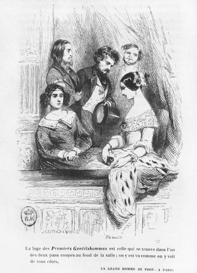 La caja del teatro Premiers Gentilhommes, ilustración de 