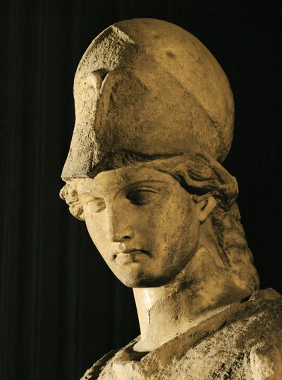Cabeza de Atenea con cista y serpiente Erechthonios ... de Cephisodotus the Younger