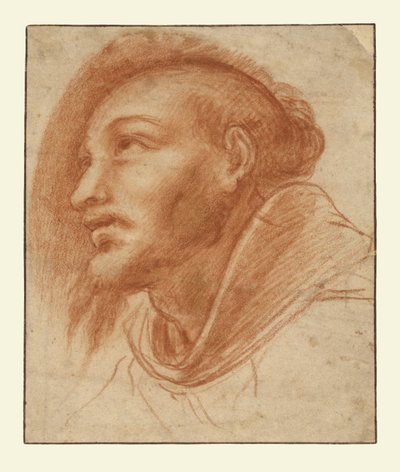 Estudio de un monje franciscano (posiblemente San Francisco) de Cerano (Giovanni Battista Crespi)