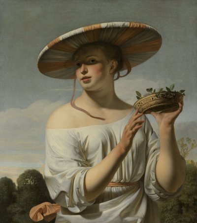 Niña con un Gran Sombrero de Cesar Boetius van Everdingen