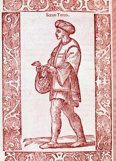 "Traje de siervo turco" de "Degli habiti antichi e moderni" 1590 (grabado) de Cesare (after) Vecellio