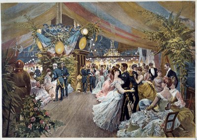 Un baile a bordo de un transatlántico. Ilustración de Cesare Detti, siglo XIX. París, Museo Carnavalet de Cesare Auguste Detti