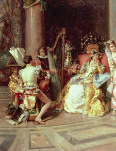 Galileo en la corte de Isabella (detalle), 1878 de Cesare Auguste Detti