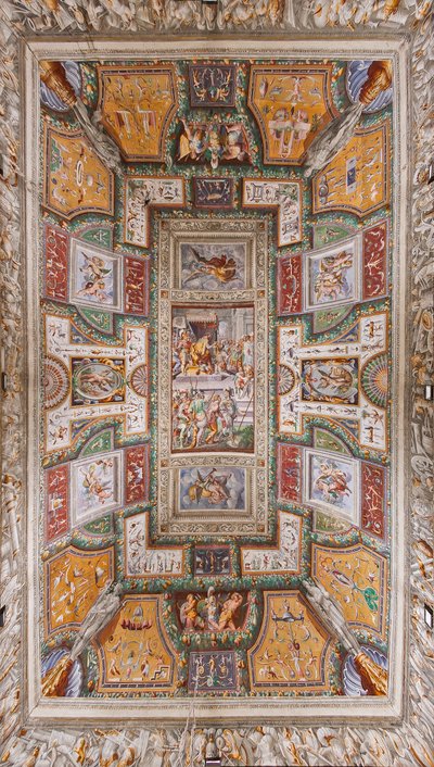 Techo de la Sala delle Gesta Rossiane, Rocca dei Rossi, San Secondo, Parma, Italia, c.1570 de Cesare and Jacopo Bertoia and others Baglione
