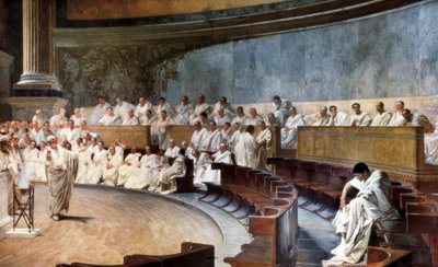 Cicerón en el Senado denunciando a Catilina (63 a.C.) de Cesare Maccari