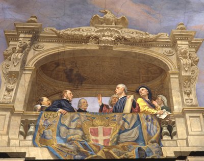 Maquiavelo, A. Gentili, Pier Capponi y Cavour (detalle) de Cesare Mariani