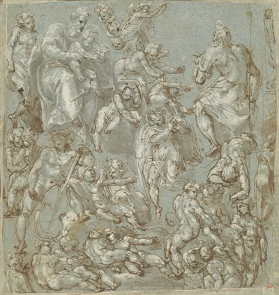 San José y el Niño Jesús con ángeles y putti de Cesare Pollini