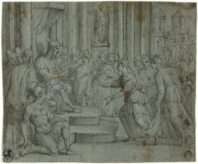 Salomón recibiendo a la reina de Saba de Cesare Rossetti