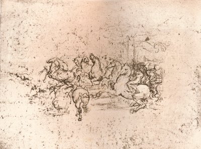 Copia de parte del cartón de la Batalla de Anghiari, c. 1505-c. 1523, 1883 de Cesare da Sesto