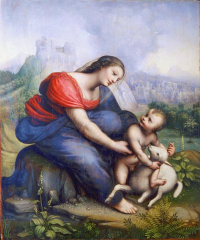 La Virgen y el Niño con un Cordero de Cesare da Sesto
