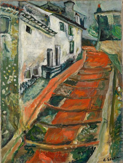 Las escaleras rojas en Cagnes de Chaim Soutine