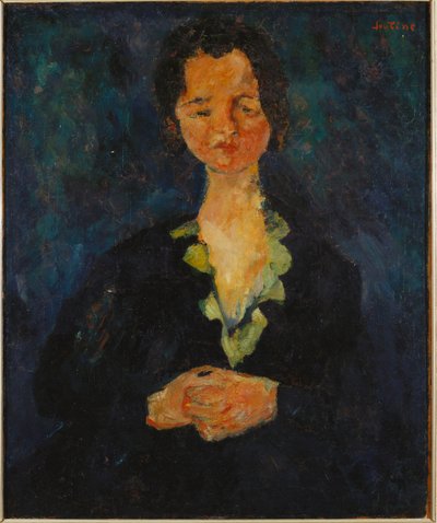 Retrato de una mujer con fondo azul, 1927 de Chaim Soutine