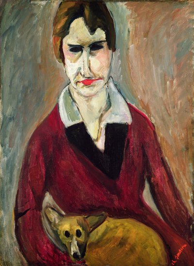 Mujer con un perro, c.1917-18 de Chaim Soutine