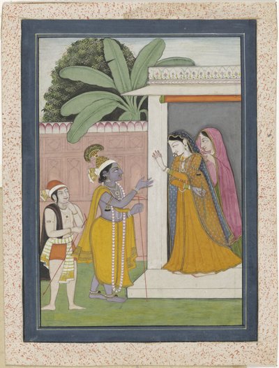 Radha no le devuelve a Krishna su flauta de Chajju (attributed to)