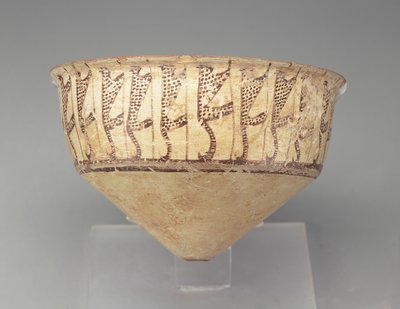 Cuenco cónico con diseño de leopardo de Chalcolithic