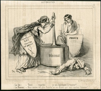 Ilustración de Cham (1819-1879) en Le Charivari de Amédée de Noé