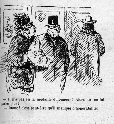 Caricatura sobre el reconocimiento de los pintores del Salón de 1879 de Amédée de Noé