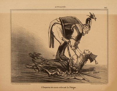 El emperador de Rusia aliviando a Polonia, 1855 de Cham