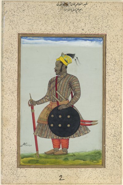 Ikhlas Khan, oficial abisinio al servicio de la "dinastía Adil Shahi", c.1640 (gouache con oro sobre papel) de Chand Muhammad