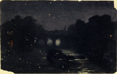 Efecto de la noche a orillas del Sena, hacia 1870 (óleo sobre lienzo) de Charles Emile Cuisin