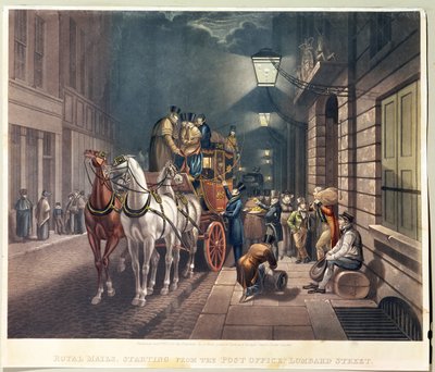 Correos Reales saliendo de la Oficina de Correos, Lombard Street de Charles Hunt