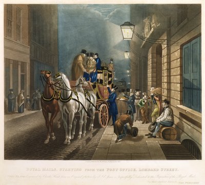 Correos Reales saliendo de la Oficina de Correos, Lombard Street de Charles Hunt