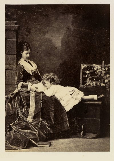 Marie Fedorovna (Dagmar de Danemark) (1847-1928) y su hijo el zarevich Nicolas Aleksandrovitch (Nicolas II) de Charles Bergamasco