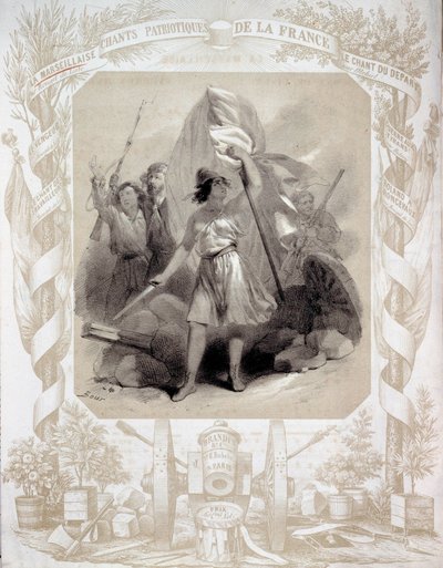 Alegoría a las canciones patrióticas de Francia de Charles (after) Bour