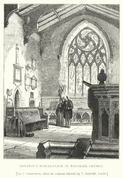 Lugar de Entierro de Smeaton en la Iglesia de Whitkirk (grabado) de Charles (after) Cattermole