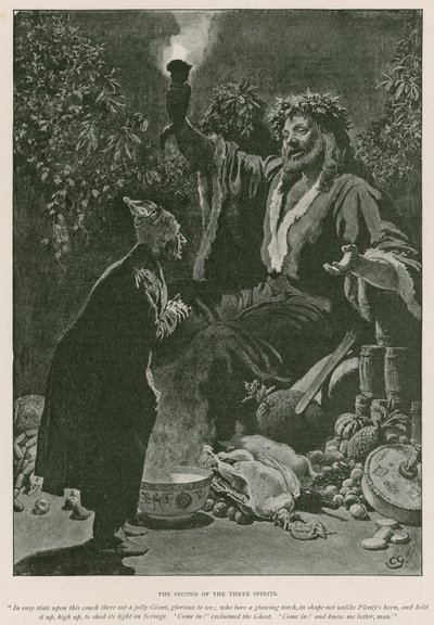 Ilustración para Un Cuento de Navidad de Charles Dickens de Charles (after) Green
