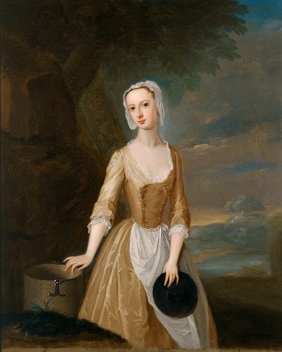 Catherine Hyde, Duquesa de Queensbury como lechera c.1770 (óleo sobre lienzo) de Charles (after) Jervas