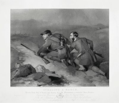 Marcha Robada, grabado por Edward Burton de Charles (after) Landseer