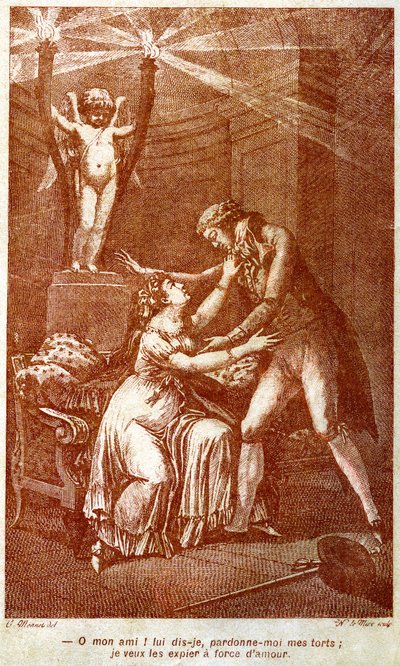 "Perdona mis males; quiero expiarlos con amor". Siglo XVIII de Charles (after) Monnet
