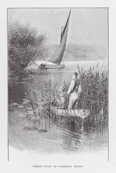 Pesca: Bream Pitch en Wroxham Broad de Charles (after) Whymper