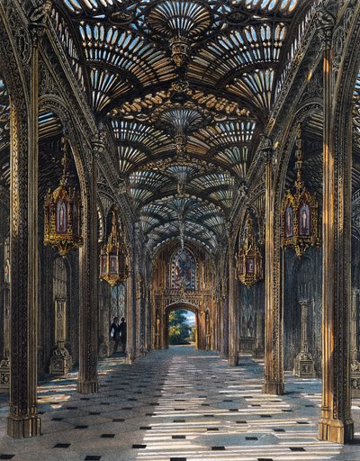 Conservatorio, grabado de Richard Reeve (nacido en 1780), basado en el diseño de Charles Wild (1781-1835), de La Historia de las Residencias Reales de Charles (after) Wild