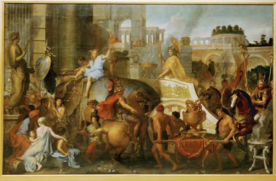 La entrada de Alejandro en Babilonia, o el triunfo de Alejandro ... de Charles (attr. to) Le Brun