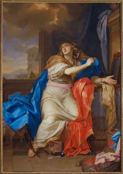 Sainte Madeleine repentante renonce a toutes les vanites de la vie - Santa María Magdalena renuncia a todos los placeres de la vida ... de Charles (attr. to) Le Brun